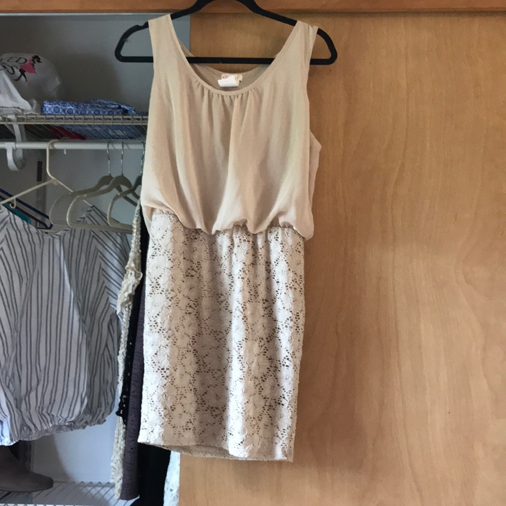 Lace beige dress